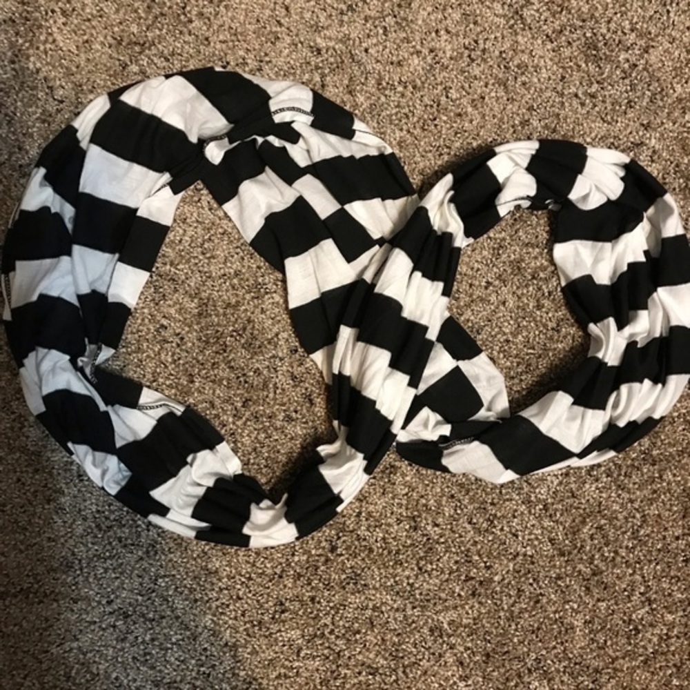 Black and white Stripe Infinity Scarf
